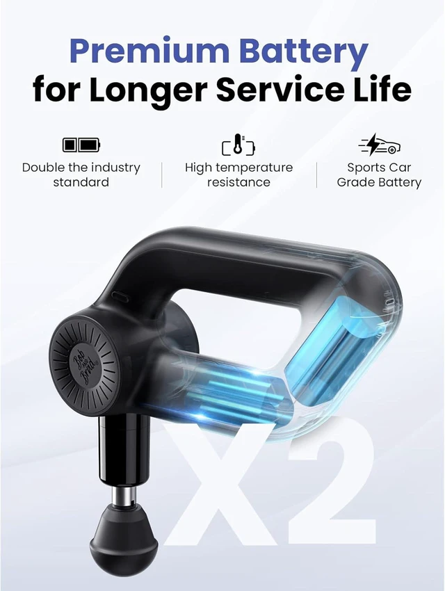Alt view image 5 of 7 - Bob and Brad D6 Pro Percussion Massage Gun, Deep Tissue Muscle Massager with 16mm Amplitude & 85lbs Stall Force, Quiet Electric Massager for Athletes