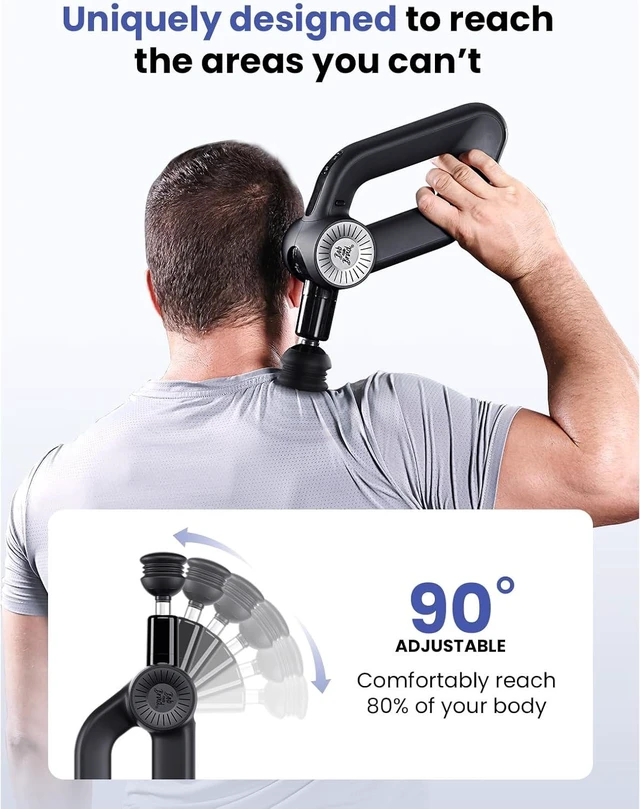 Alt view image 4 of 7 - Bob and Brad D6 Pro Percussion Massage Gun, Deep Tissue Muscle Massager with 16mm Amplitude & 85lbs Stall Force, Quiet Electric Massager for Athletes