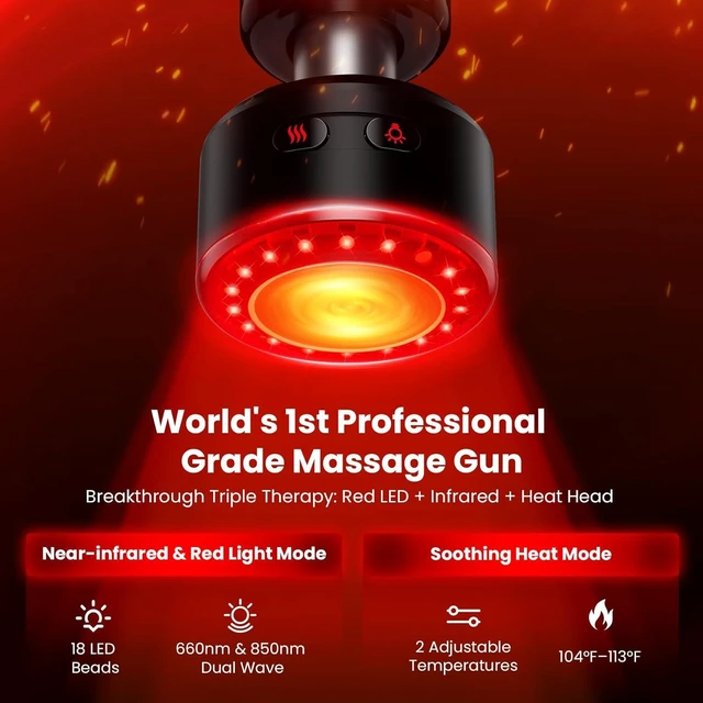 Alt view image 2 of 7 - Bob and Brad D6 Ultra Massage Gun, Infrared Light Therapy, 16mm Amplitude, Ideal Gifts