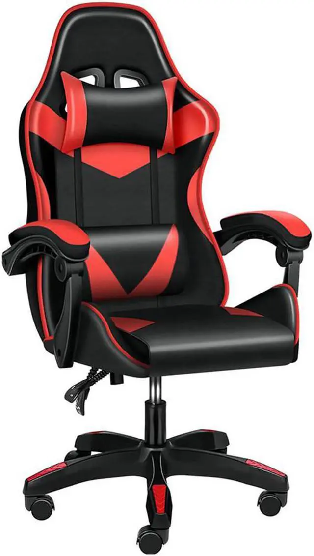 Main image of steelway Gaming Chair Office Chair Desk Chair Computer Chair, Cheap Gaming Chair for Adults, Racing Gamer Chair with Massage Lumbar Support, ergonomic office chair with wheels(Black and Red)