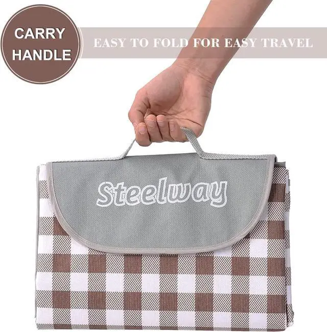 Alt view image 3 of 7 - steelway Picnic Blankets,Extra Large Beach Blanket,Waterproof Sandproof Picnic Blanket Foldable Outdoor Mat for Travel Park Grass,Beach, Picnic, Campining,Kids ,118''x59''