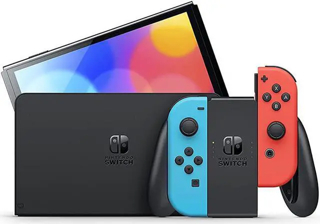 Nintendo Switch OLED Model w/ Neon Red & Neon Blue Joy-Con