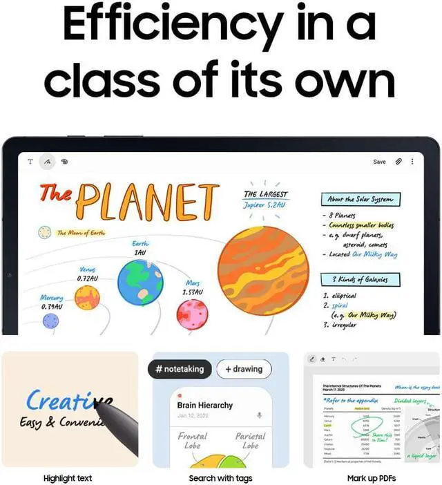 Alt view image 8 of 11 - SAMSUNG Galaxy Tab S6 Lite (2022), 10.4" Tablet 64GB (Wi-Fi), S Pen Included, Oxford Gray
SM-P613NZAMXAR