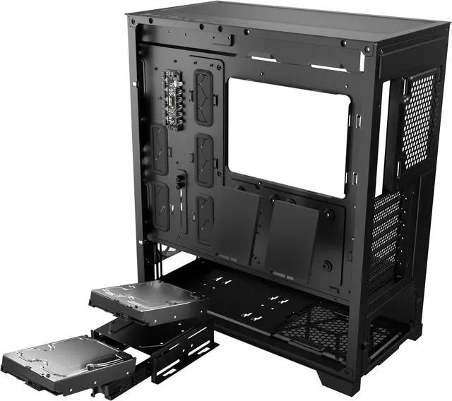 Alt view image 7 of 14 - Antec DP503 ATX Mid Tower PC Case, Type-C Gen2, 3 x 120mm ARGB Fans with ARGB & PWM Controller, Up to 2 x 360mm Radiator, GPU Bracket, EATX Gaming PC Case, Black