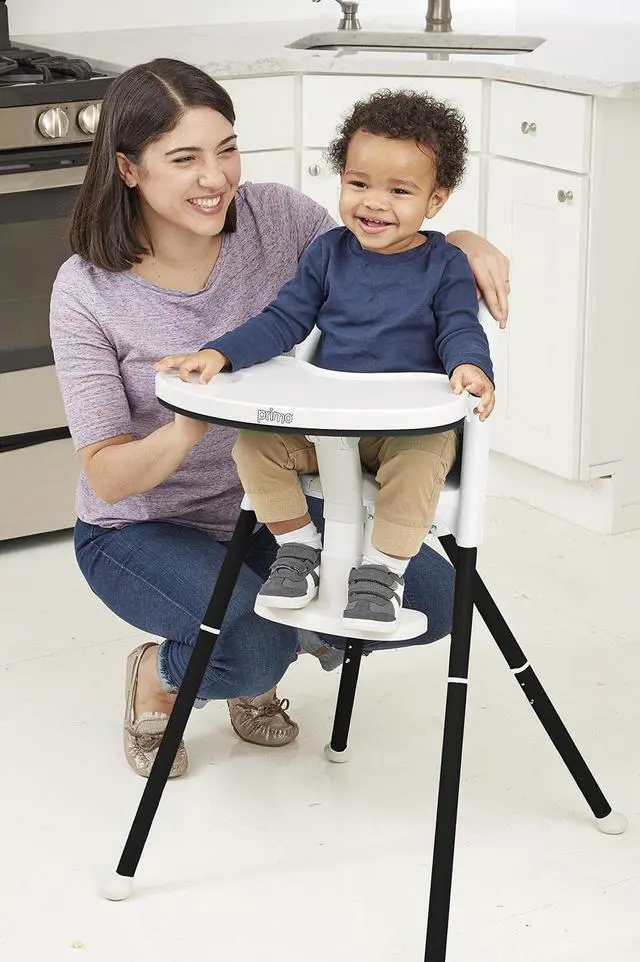 Alt view image 7 of 7 - Primo Cozy TOT Deluxe Convertible Folding High Chair & Toddler Chair, Black/White