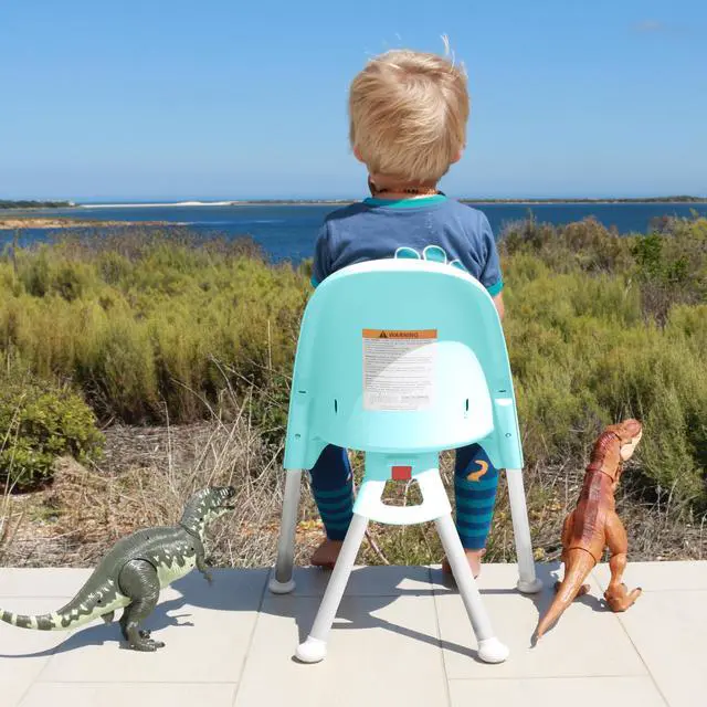 Alt view image 7 of 7 - Primo Cozy TOT Deluxe Convertible Folding High Chair & Toddler Chair, Teal/White