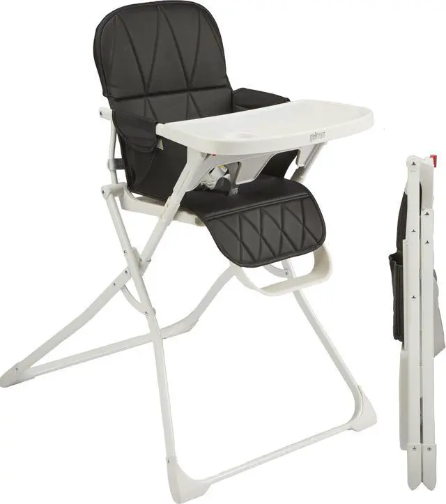 Alt view image 2 of 7 - Primo PopUp Folding High Chair - Folds Flat to Store Easily, Travel and Stowable Folding High Chair, Black/White