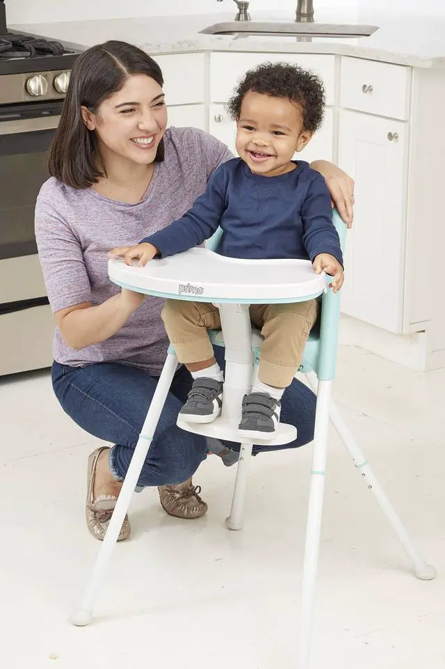 Alt view image 5 of 7 - Primo Cozy TOT Deluxe Convertible Folding High Chair & Toddler Chair, Teal/White