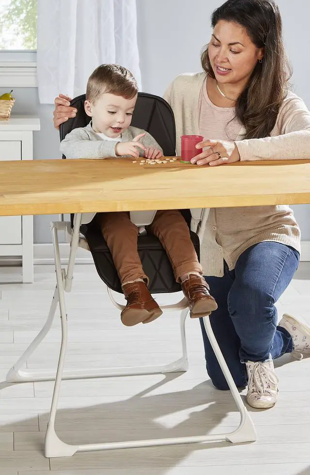 Alt view image 6 of 7 - Primo PopUp Folding High Chair - Folds Flat to Store Easily, Travel and Stowable Folding High Chair, Black/White