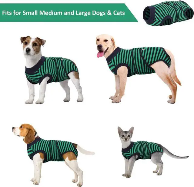 Alt view image 4 of 5 - Kuoser Recovery Suit for Dogs Cats After Surgery, Professional Pet Recovery Shirt Dog Abdominal Wounds Bandages, Substitute E-Collar & Cone,Prevent Licking Dog Onesies Pet Surgery Recovery Suit