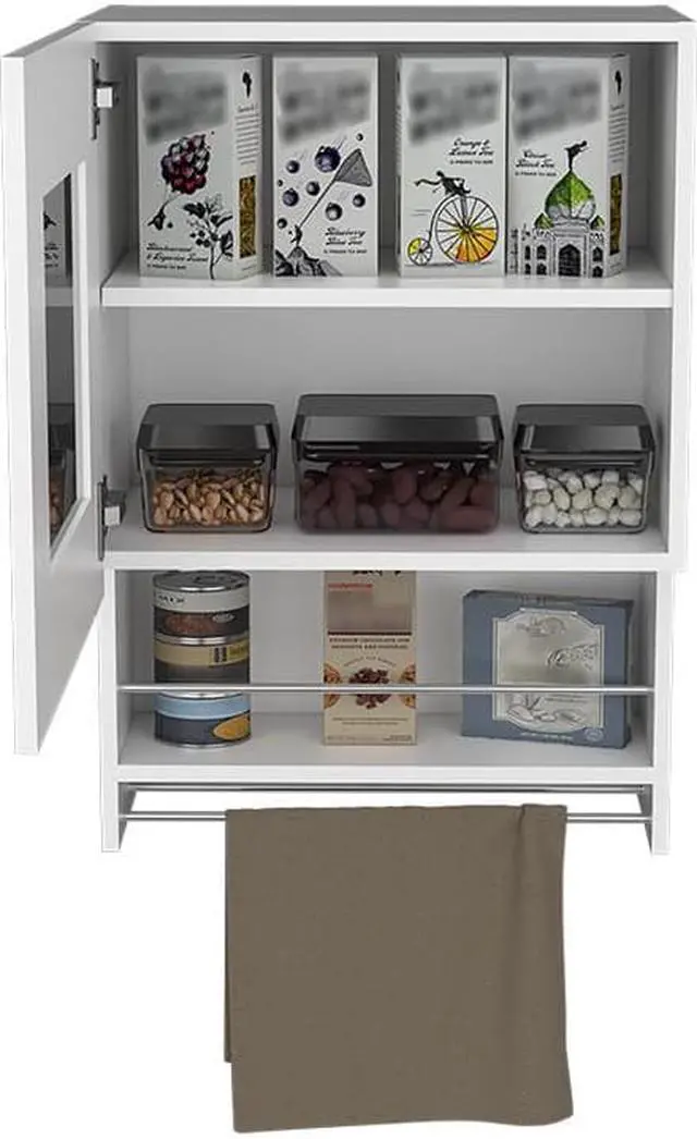 Alt view image 4 of 5 - Kitchen Wall Cabinet , Papua, White -White