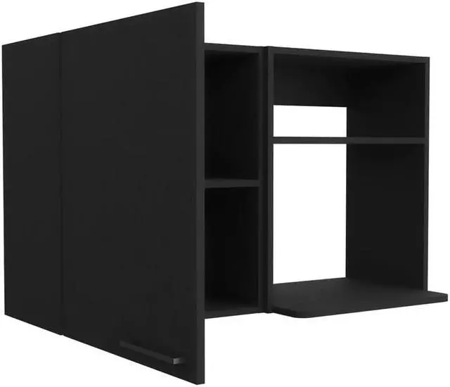 Alt view image 6 of 7 - Kitchen wall cabinet, Bussolengo, Black -Black
