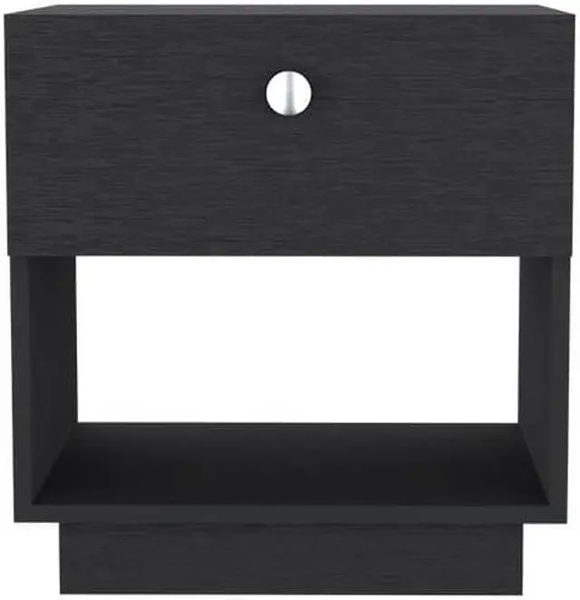 Alt view image 2 of 6 - Nightstand Viliigili , One Drawer -Black