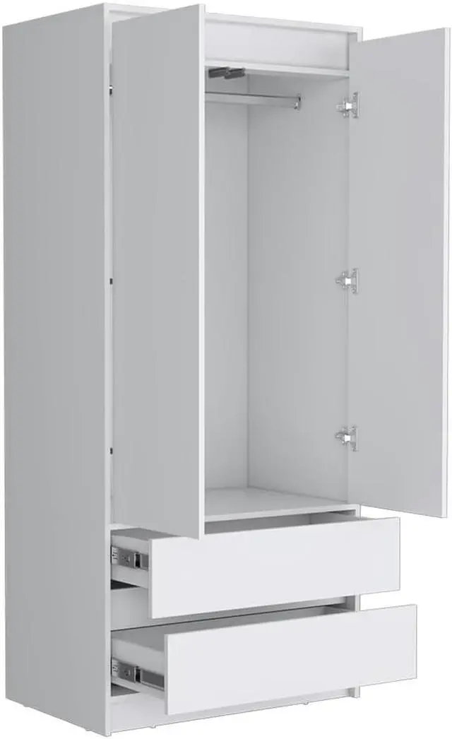 Alt view image 6 of 7 - Armoire Closher, Two Drawers -White