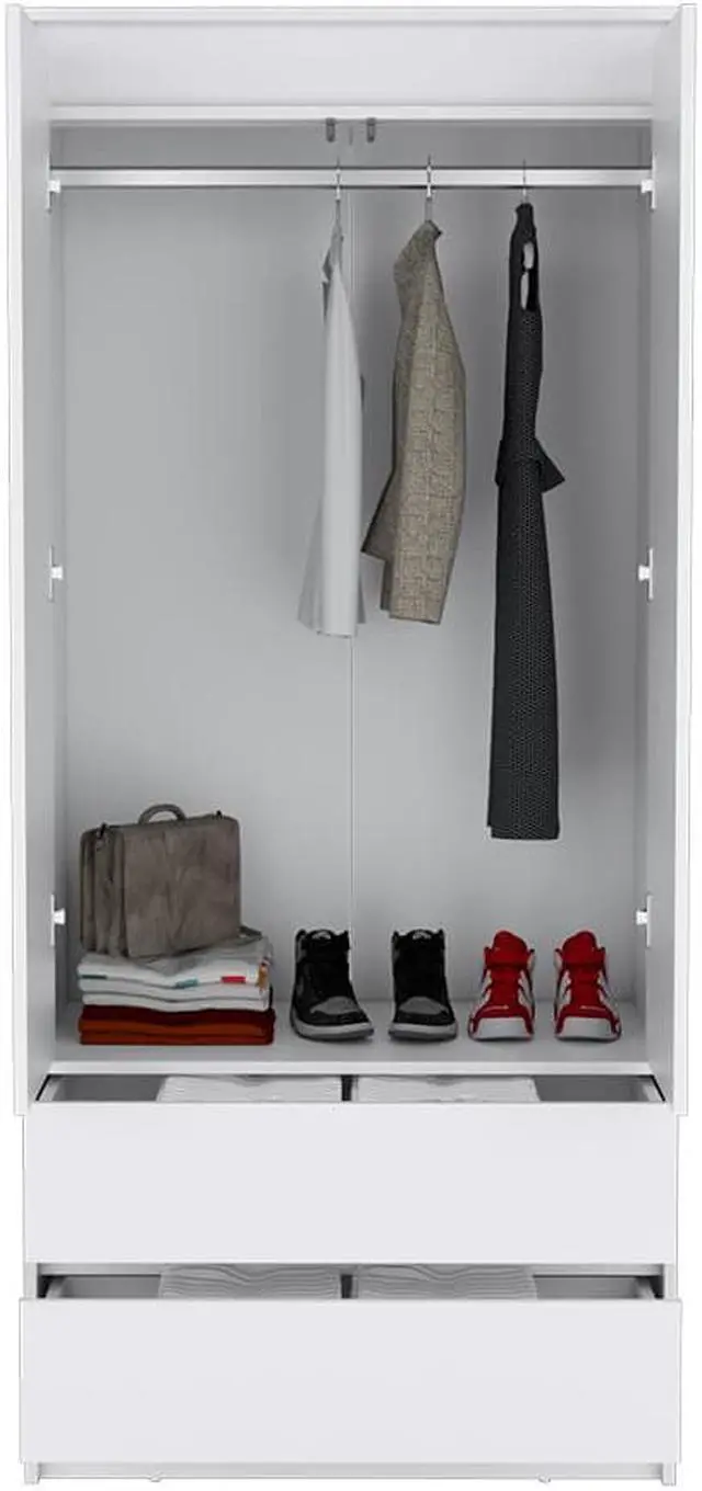 Alt view image 5 of 7 - Armoire Closher, Two Drawers -White