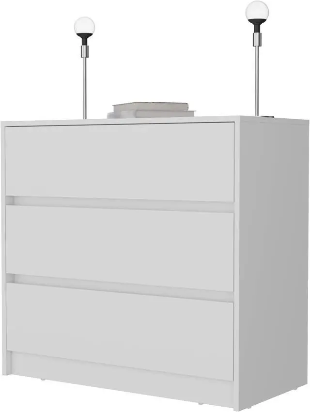 Alt view image 5 of 6 - Milford 2 Piece Bedroom Set, Nightstand + Dresser, White