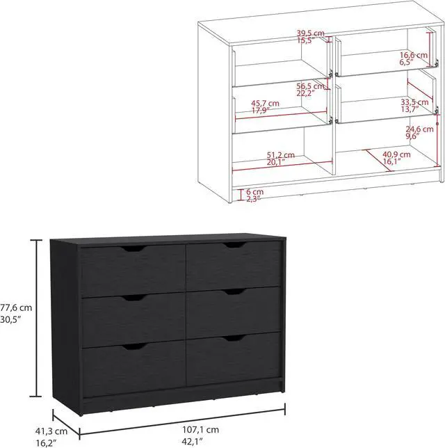 Alt view image 3 of 7 - Stockley 3 Piece Bedroom Set, Nightstand + Dresser + Dresser, Black