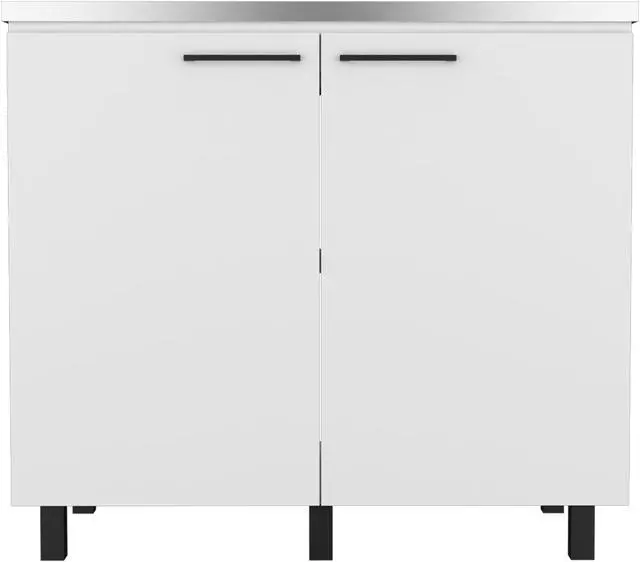 Alt view image 6 of 6 - Alexandria 2 Piece Kitchen Set, Wall Cabinet + Utility Sink, White