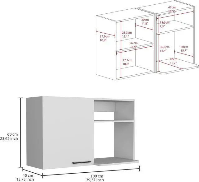 Alt view image 3 of 6 - Alexandria 2 Piece Kitchen Set, Wall Cabinet + Utility Sink, White
