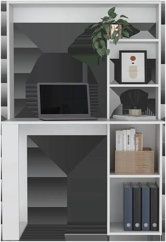 Alt view image 4 of 7 - Ryndon with Hutch Desk, White