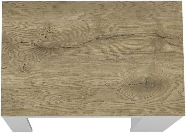 Alt view image 7 of 7 - Kitchen Island with Three Side Shelves Doyle, White / Light Oak