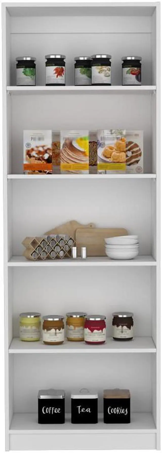 Alt view image 4 of 7 - Bookcase 4-Shelves Benzoni, Office, White