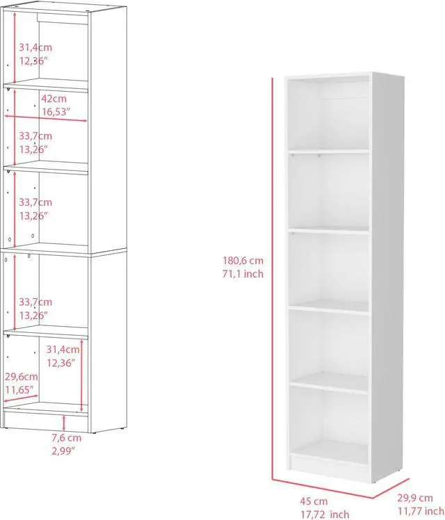 Alt view image 3 of 7 - Bookcase XS Benzoni, Office, White