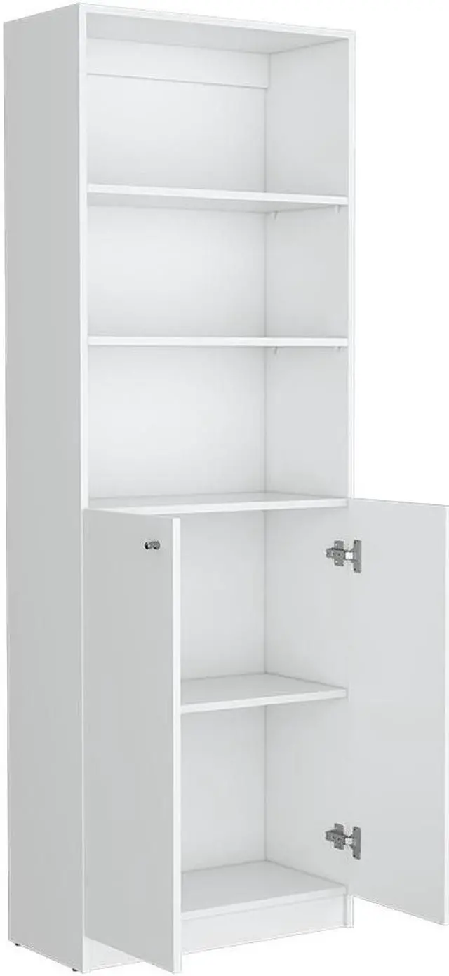 Alt view image 7 of 7 - Bookcase Dual-Door Benzoni, Office, White