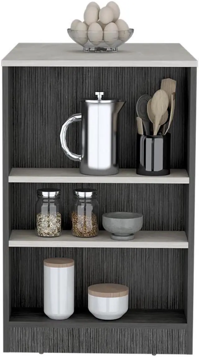 Alt view image 6 of 7 - Kitchen Island Doyle, Kitchen, Smokey Oak / Ibiza Marble