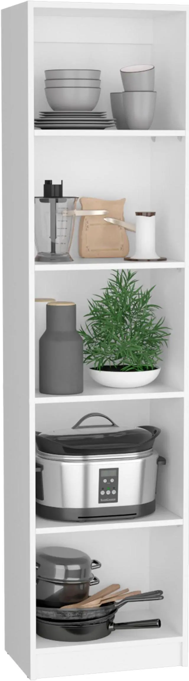 Alt view image 6 of 6 - Benzoni Slim 2 Piece Living Room Set with 2 Bookcases, White