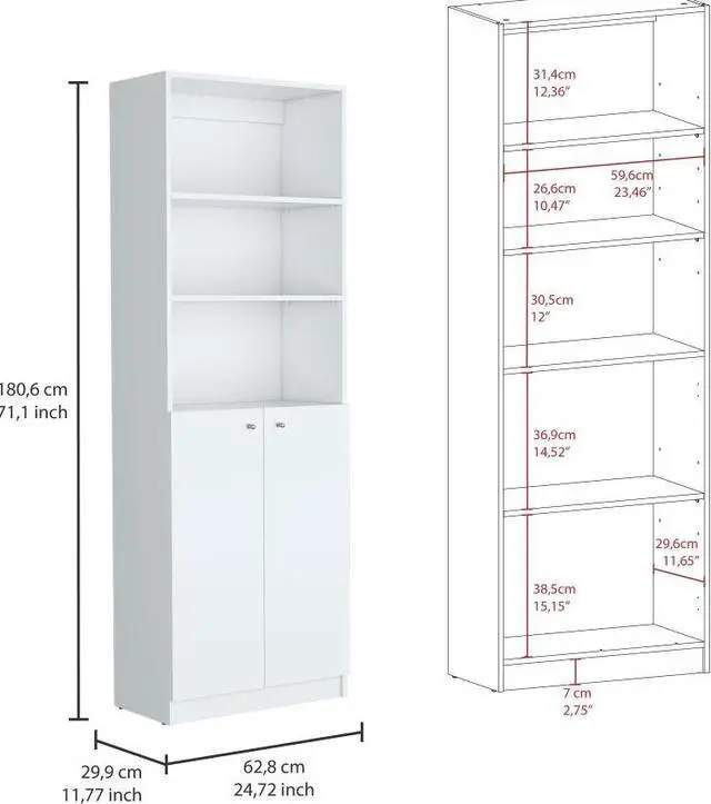 Alt view image 4 of 6 - Veta 2 Piece Living Room Set with 2 Bookcases, White