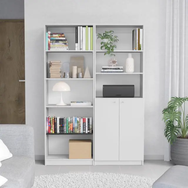 Alt view image 2 of 6 - Paonia 2 Piece Living Room Set with 2 Bookcases, White