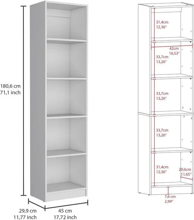 Alt view image 4 of 7 - Tuin 3 Piece Living Room Set with 3 Bookcases, White