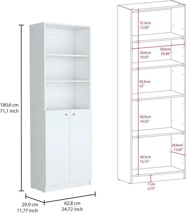 Alt view image 4 of 6 - Penrose 3 Piece Living Room Set with 3 Bookcases, White