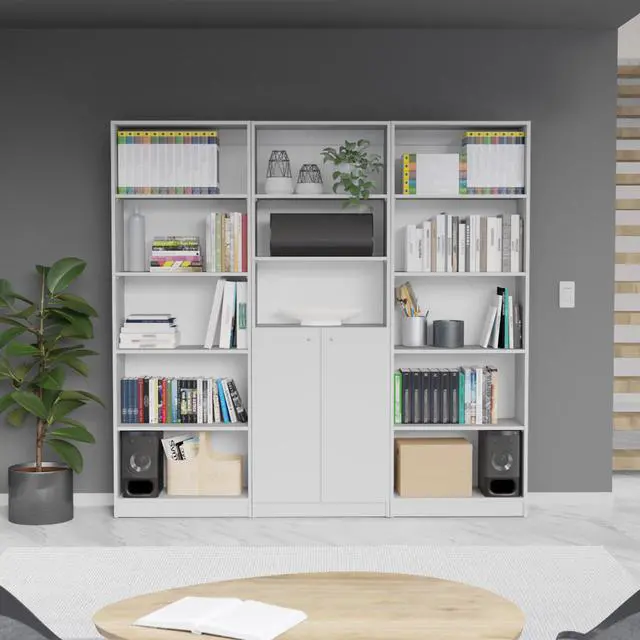 Main image of Penrose 3 Piece Living Room Set with 3 Bookcases, White
