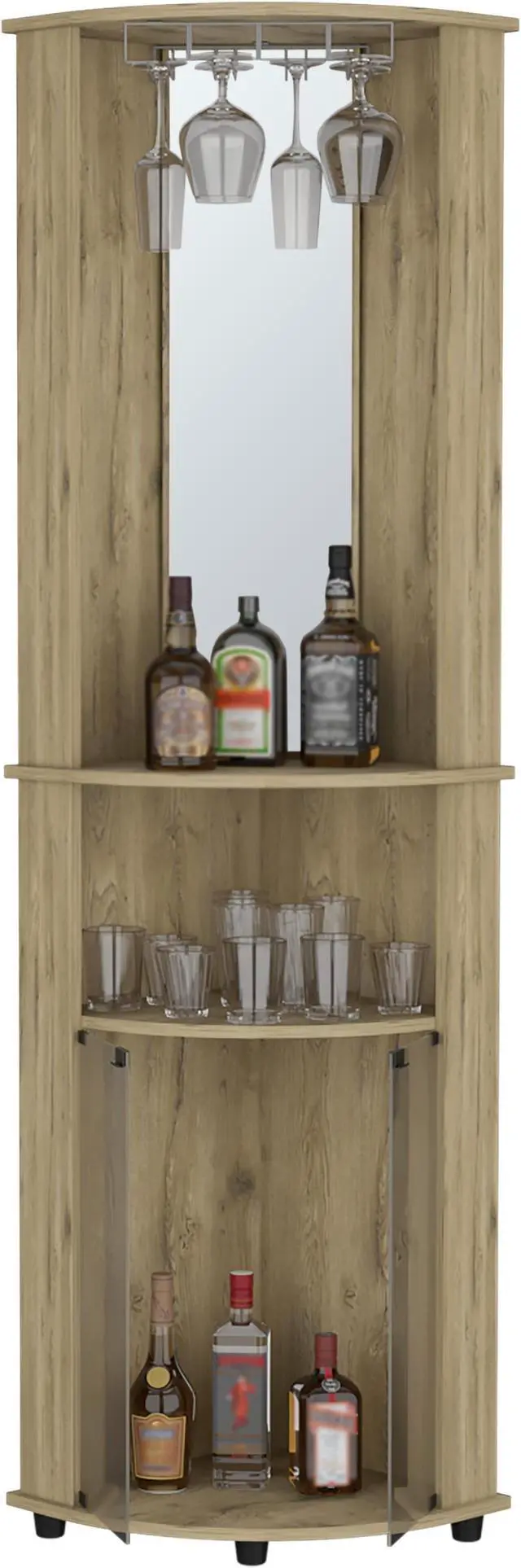 Alt view image 4 of 7 - Corner bar Cabinet, Rialto, Macadamia -Macadamia