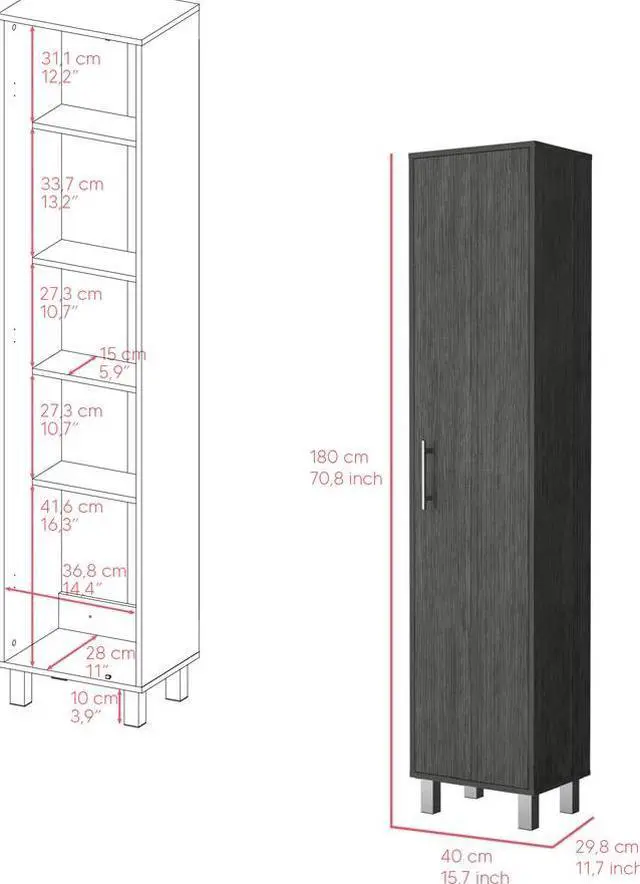 Alt view image 7 of 7 - Storage Cabinet Buccan, Laundry, Smoky Oak
