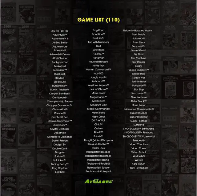 Alt view image 4 of 7 - Atari Flashback Console 50th Anniversary Edition, Retro Game Console, Built-in 110 Classic Games, Two Joystick Controllers, HDMI, PLUG & PLAY on HD TV