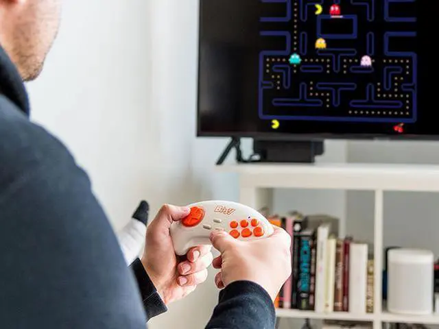 Alt view image 4 of 7 - Bandai Namco Arcade Blast!, Connects Via HDMI, 8 Greatest Classic Retro Video Games, Pac-Man, Galaga, Mappy, More Built In, With a 2.4Ghz Wi-Fi Video Game Controller, HD Resolution