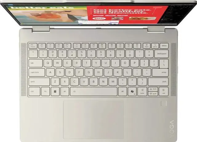 Alt view image 2 of 7 - Lenovo Yoga AI Powered 2-in-1 Laptop 14.0" Touchscreen OLED WUXGA Display (AMD Ryzen AI 5 340, 16GB LPDDR5X, 512GB SSD, Backlit KB, Fingerprint, WiFi 7, Webcam, Bluetooth 5.4, Win 11 Home)