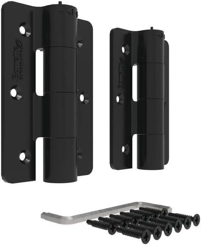 Alt view image 3 of 5 - 3.125 In. X 4.875 In. Aluminum Black Standard Butterfly Hinge (2-Pack)