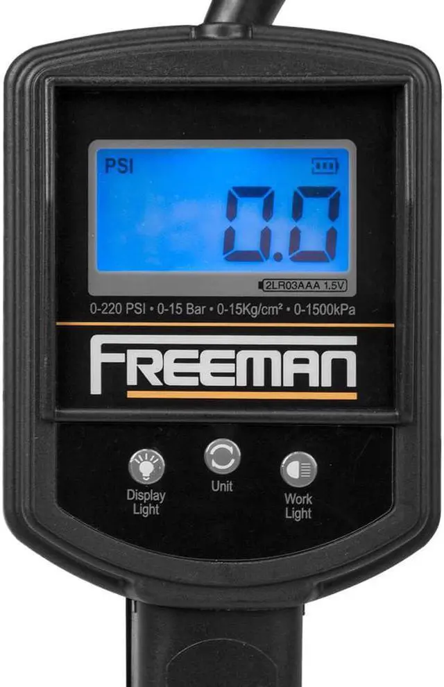 Alt view image 10 of 12 - Freeman FS2DTI Freeman Digital Tire Inflator with Work Light and LED Pressure Gauge