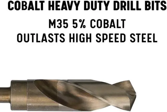 Alt view image 3 of 9 - 15/16 in. m35 Cobalt Reduced Shank Twist Drill Bit with 1/2 in. Shank