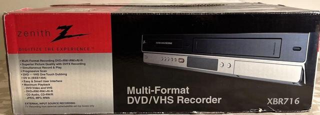 Main image of Zenith XBR716 Multi-Format DVD Recorder VCR Combo HDMI Adapter Included