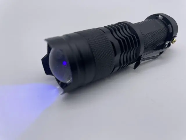 Alt view image 3 of 7 - Jaspertronics SK68 Blacklight Flashlight - 395nm UV LED, Zoomable, Portable Stain Detector for Pet Urine, Counterfeit, Industrial Inspections