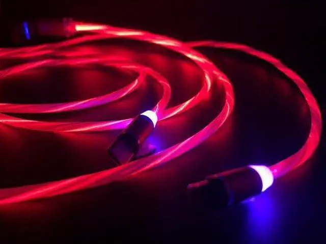 Alt view image 3 of 7 - Jaspertronics Flowing LED Charging Cables with Quick Disconnect Magnetic Tips for Smart Phones, Tablets, and More!