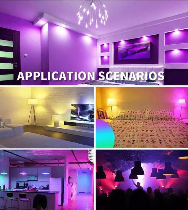 Alt view image 4 of 7 - Jaspertronics Smart Color Changing LED Light Bulb 800LM 9W Works with Alexa, Google Assist, & Smart Life App - A19, E26 - No Hub Required! 2.4 GHz, Wifi, Bluetooth