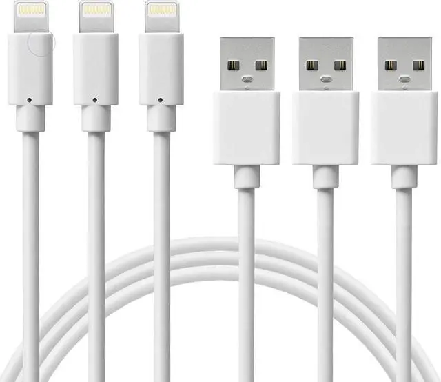 Main image of Jaspertronics Six Foot Long Length (2M) 8 Pin Connector to USB Charging Cable works with select iPhone, iPad, and iPod Models (3 Pack)