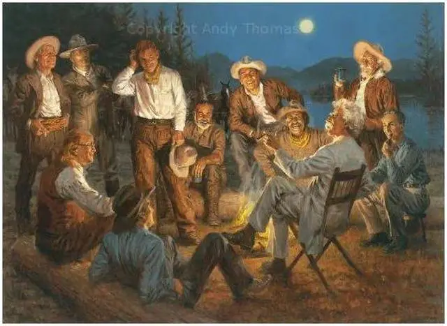 Main image of American Storyteller Notecards by Andy Thomas Set of 10 4x6 Cards & Envelopes Capture The essence of American legends like Twain & Reagan w These beautifully illustrated notecards