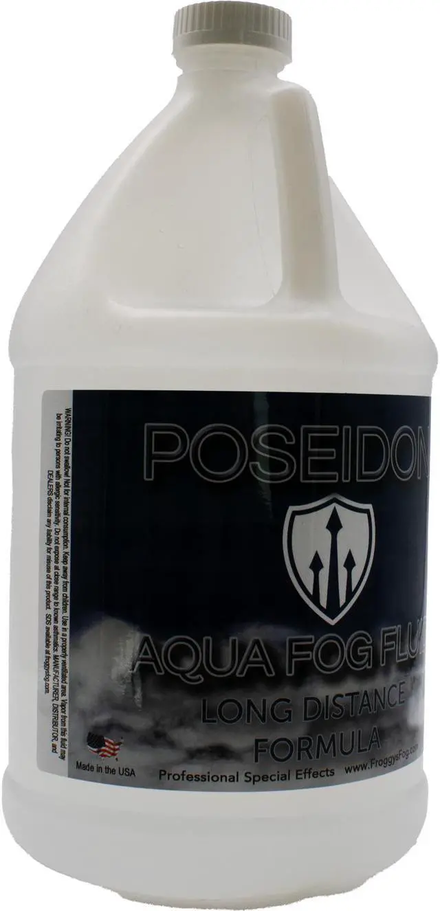 Main image of Poseidon® Aqua Fog - Long Distance Fog Fluid Formula, Clean-Burning High-Performance Fluid for Wide-Area Coverage, Perfect for Outdoor Events, Large Venues, & Theatrical Productions